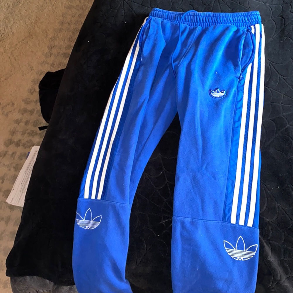 Blue adidas joggers